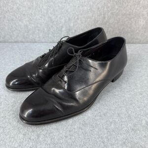 Adolfo Mens Size 9 Black Patent Leather‎ Oxford Dress Shoes Lace Up Office Round
